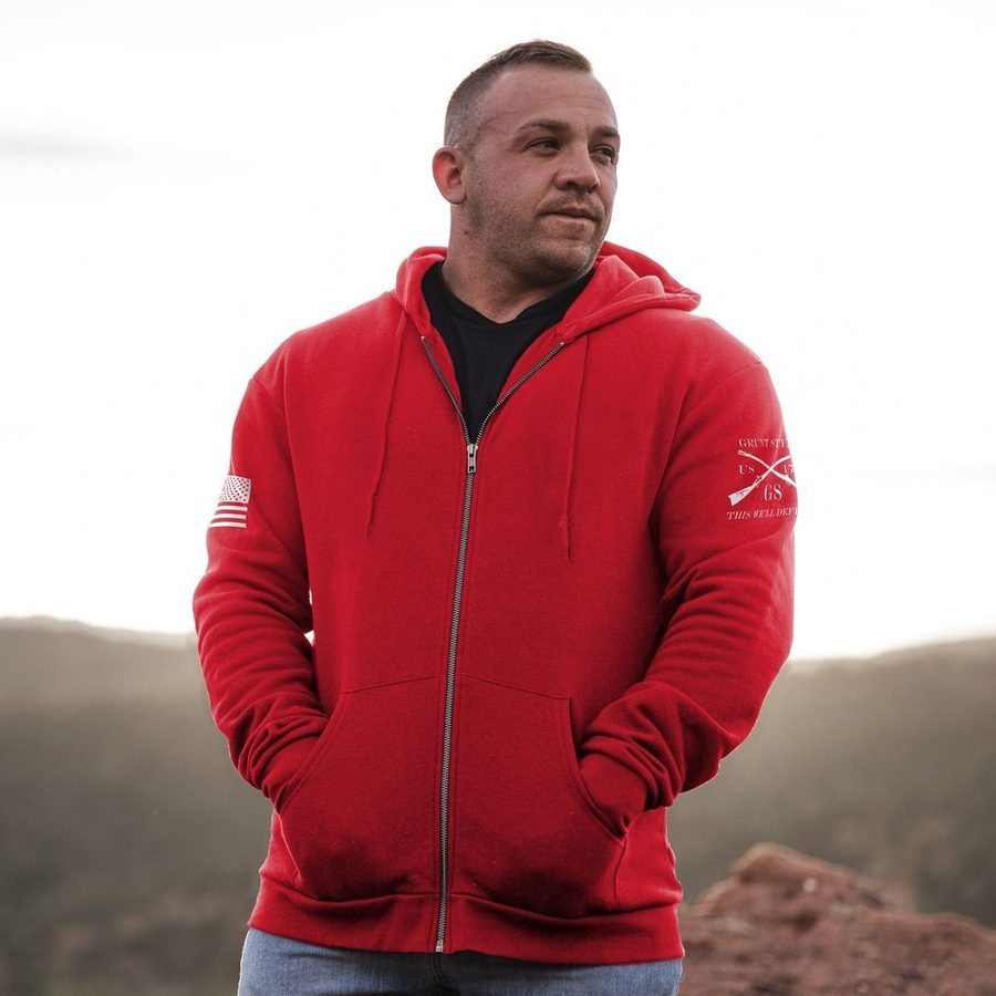 Grunt Style Basic Full-Zip Hoodie - Red