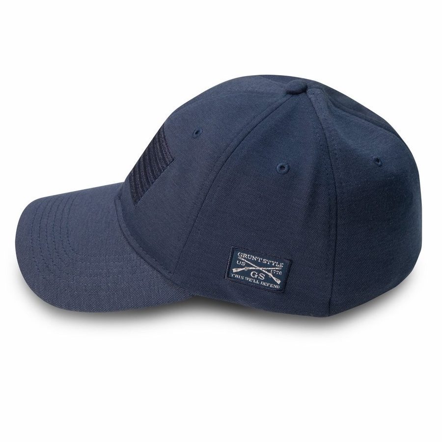 Blackout Flag Stretch Fit Hat - Navy