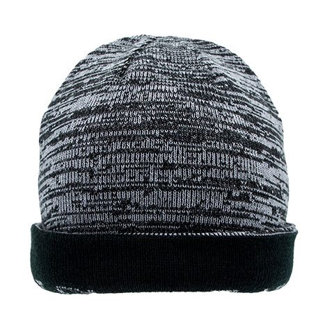 Reversible Skull Cap Beanie - Black and Grey