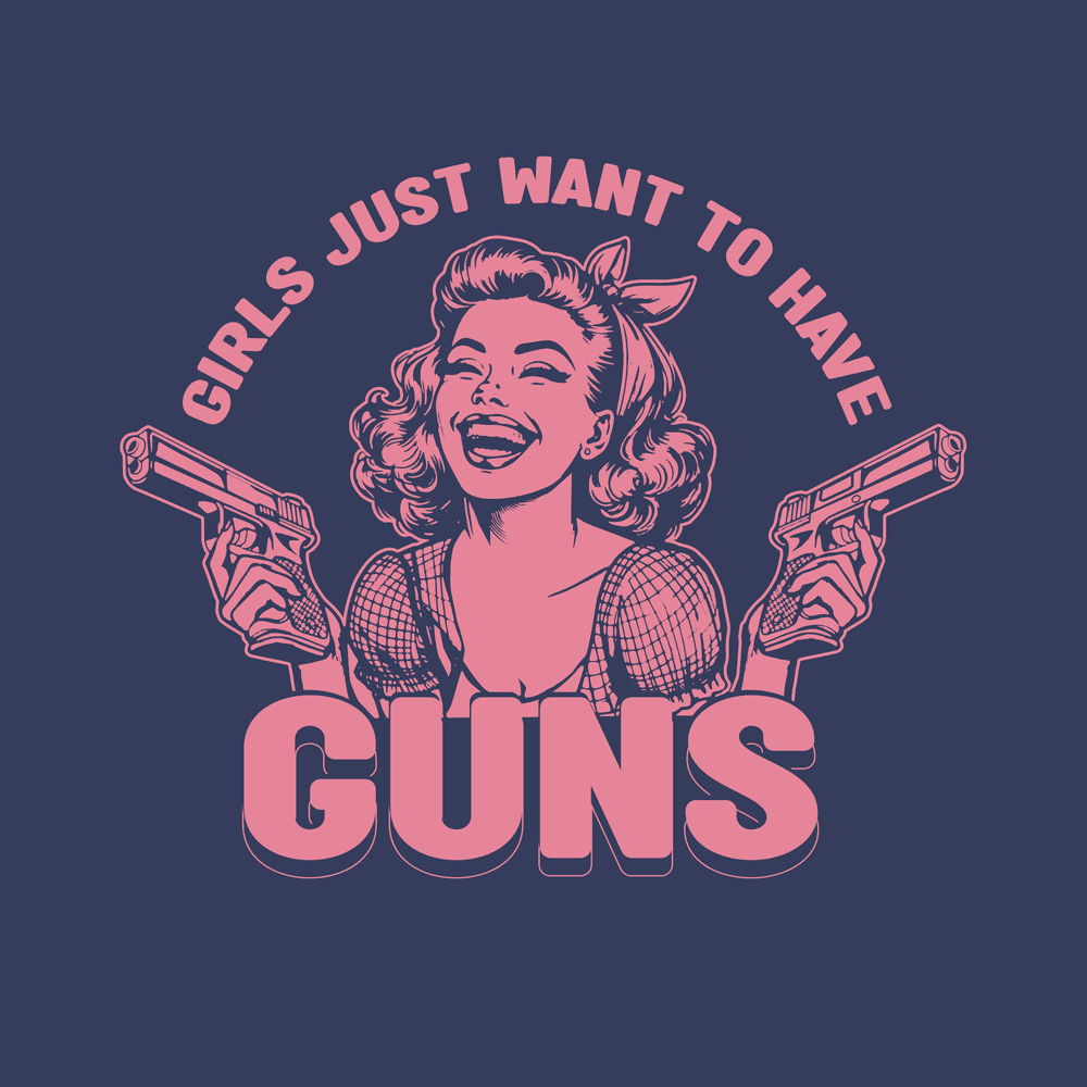 Women's Girls Just Want Guns Boyfriend Fit T-Shirt - Future Dusk