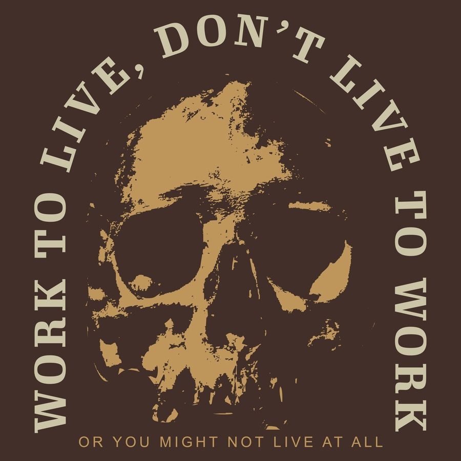 Work To Live T-Shirt - Heather Brown