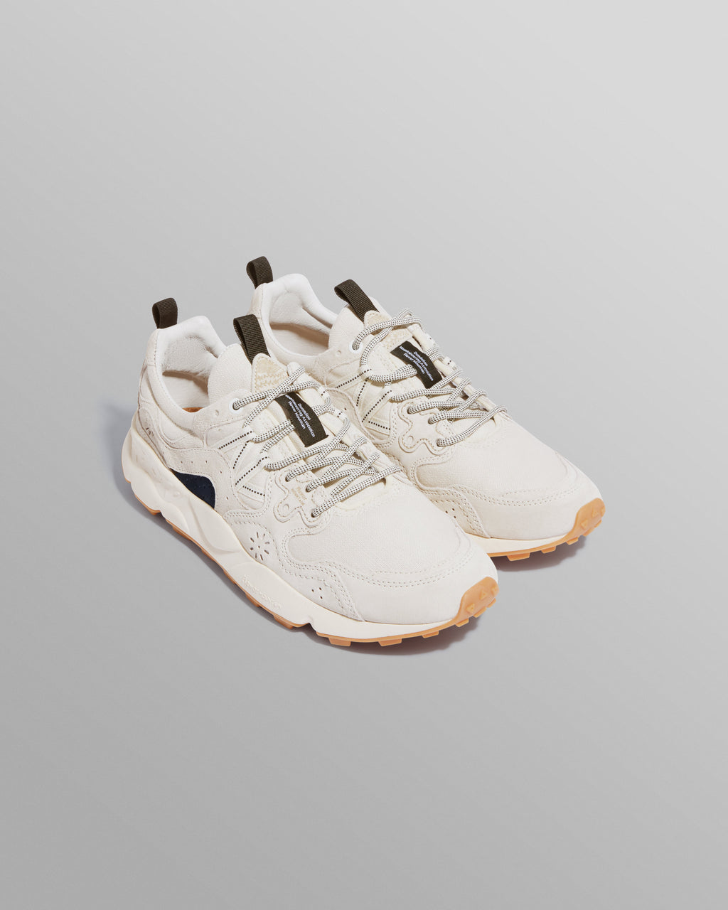 Flower Mountain YAMANO 3 - Beige Suede And Cotton Cloth Trainers