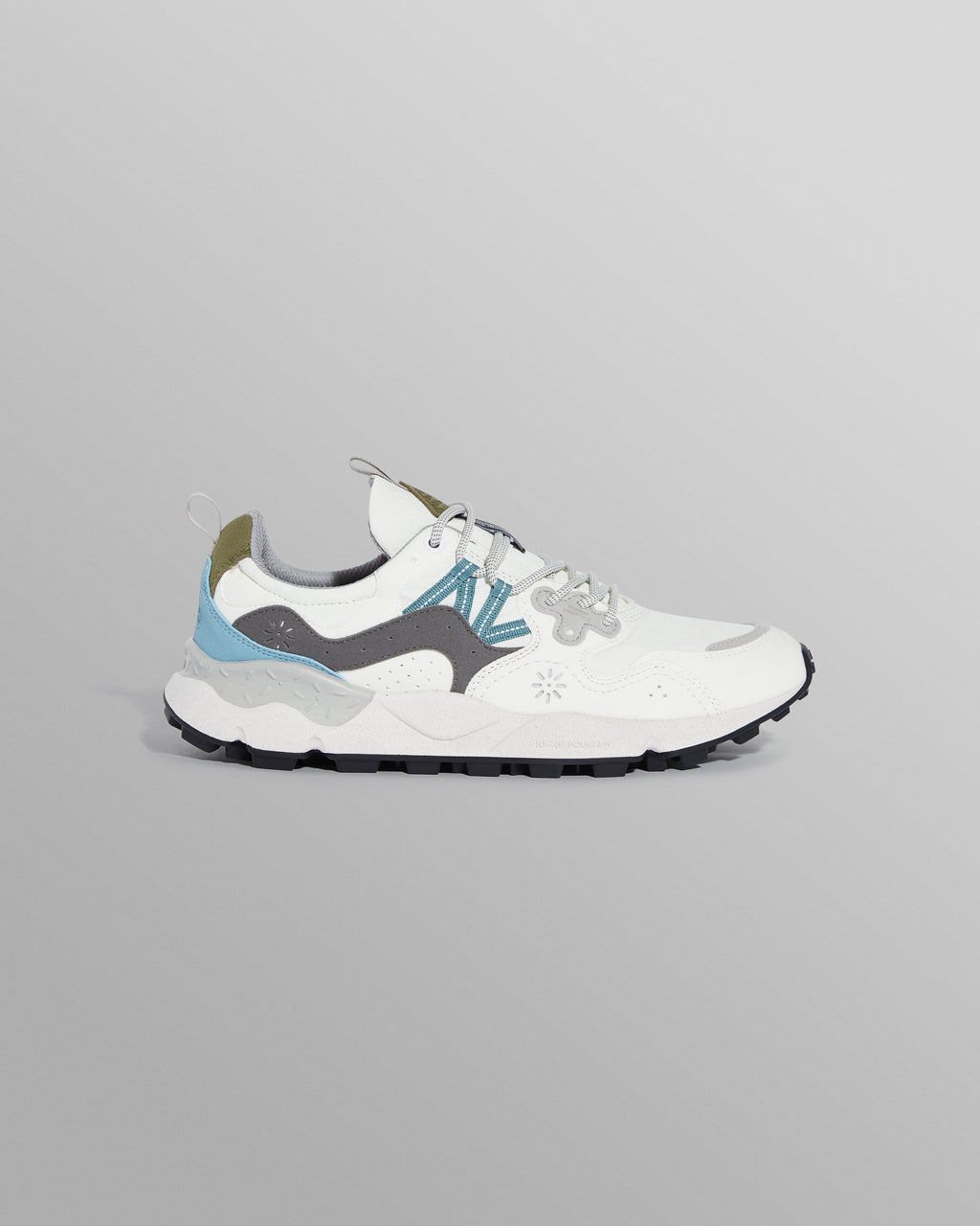 Flower Mountain YAMANO 3 - White And Grey Suede And Nylon Trainers