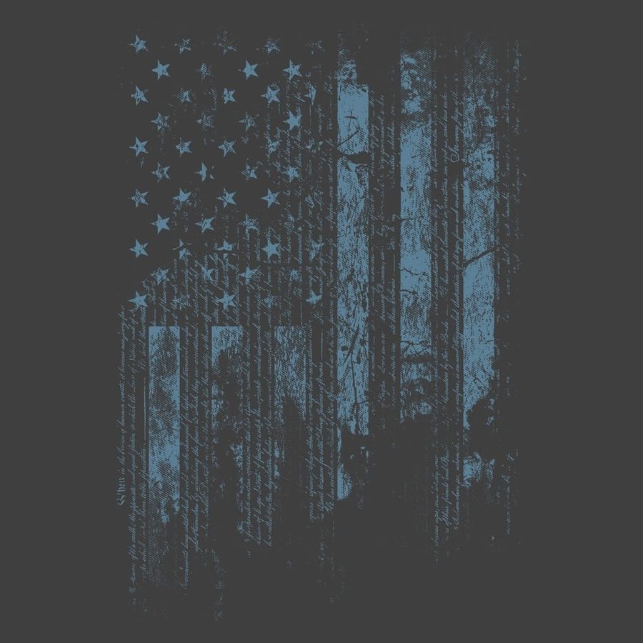 1776 Flag Hoodie - Dark Heather Gray